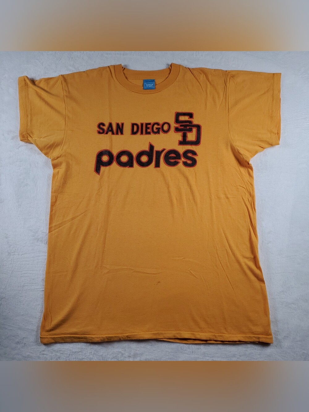 Vtg 80s SCREEN STARS San Diego Padres T-shirt Made In USA Single-Stitch L READ